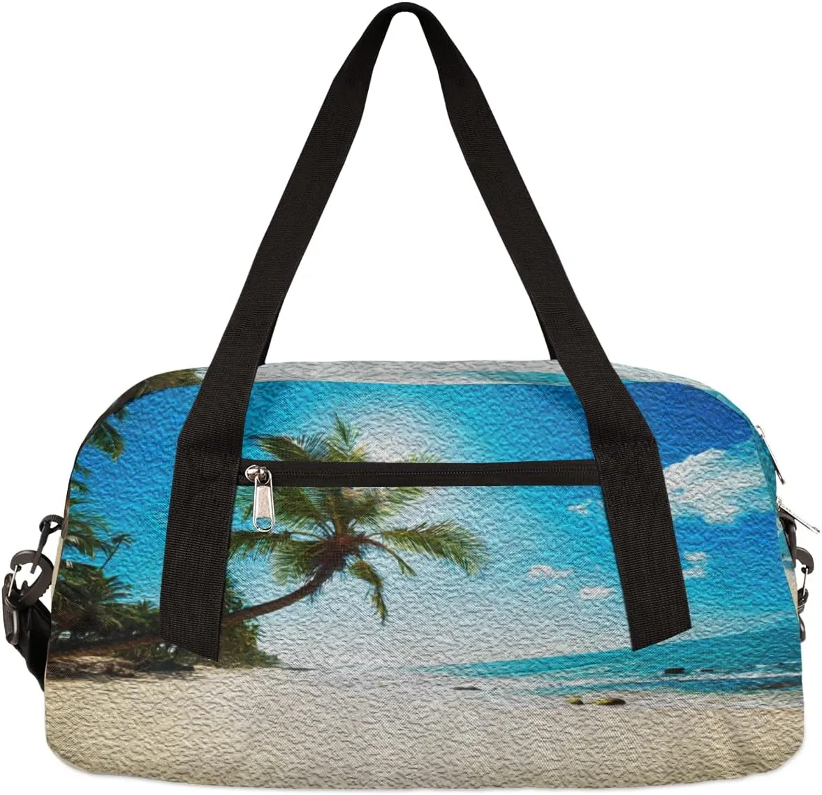 Hawaii Beach Kids Duffel Bag for Girls Boys Teens, Hawaii Oil Painting Dance Bag Overnight Small Duffel Bag Carry On Weekend Sports Gym Travel Bag for School Practice Gymnastics Ballet
