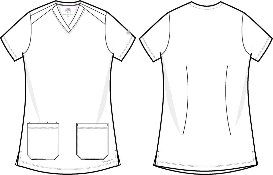 Healing Hands Scrubs for Women Jill Scrub Top V-Neck Modern Fit with 2 Patch Pockets and 2-Way Stretch Fabric 2320