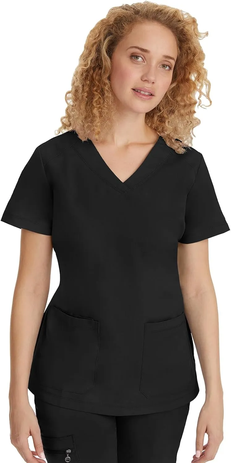 Healing Hands Scrubs for Women Jill Scrub Top V-Neck Modern Fit with 2 Patch Pockets and 2-Way Stretch Fabric 2320