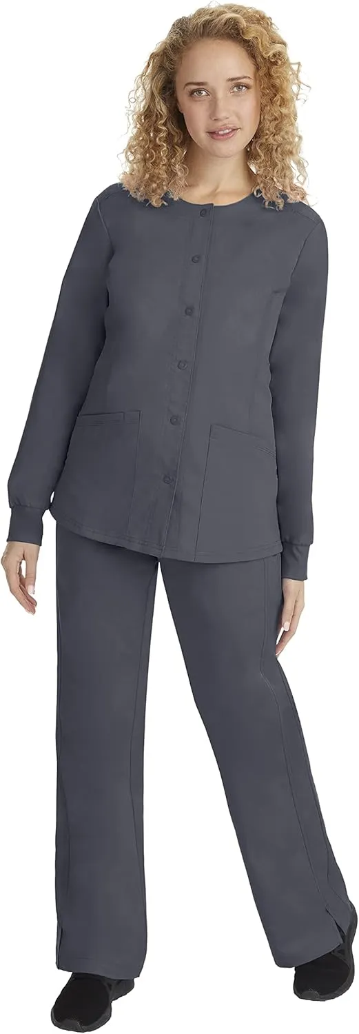 Healing Hands Women's Snap Front Scrub Jacket Daisy 2-Way Stretch Uniform 5063