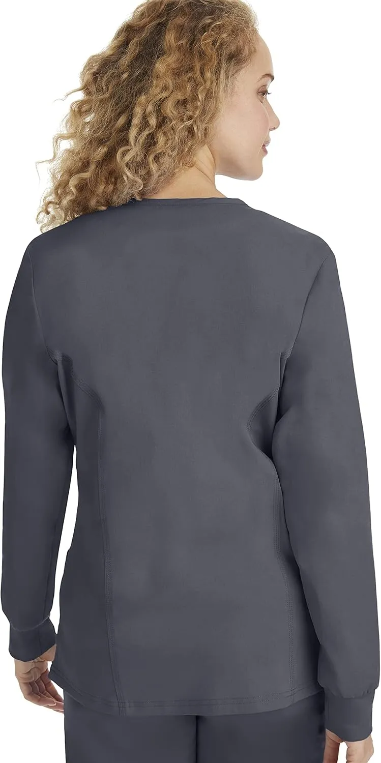 Healing Hands Women's Snap Front Scrub Jacket Daisy 2-Way Stretch Uniform 5063
