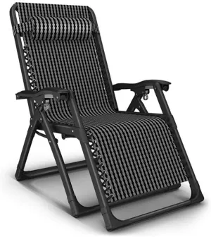 Heavy Duty Sun Lounger Chair, Folding Zero Gravity Recliner, Waterproof Metal Frame, Adjustable, for Outdoor, Office, Camping