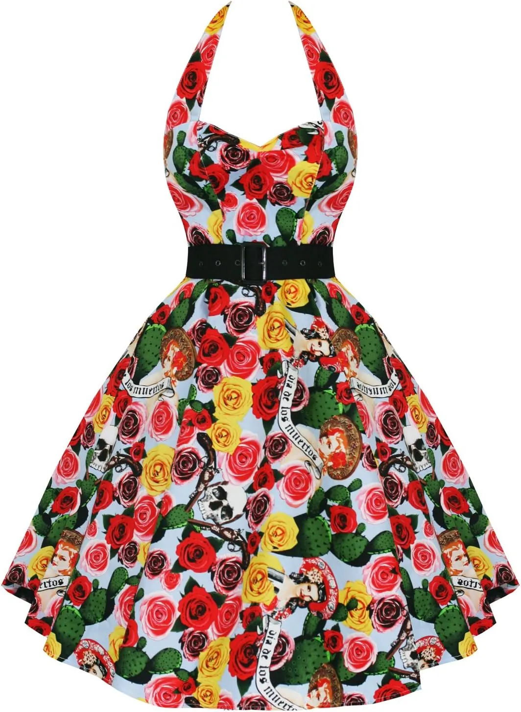 Hell Bunny Mexico 50's Calavera Day of The Dead Sugar Skull Dress