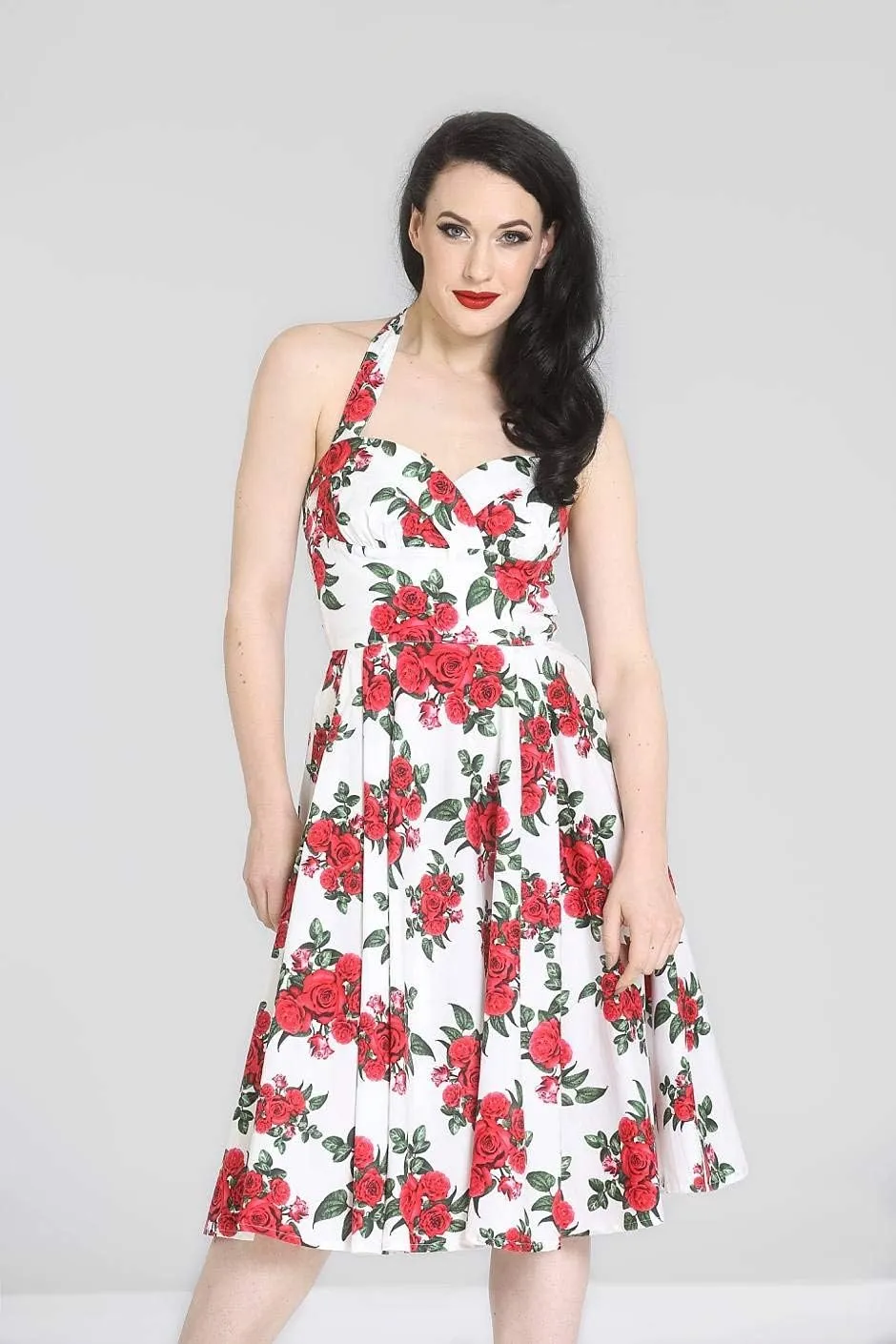 Hell Bunny Retro Roses Rockabilly 50s Cannes Swing Dress