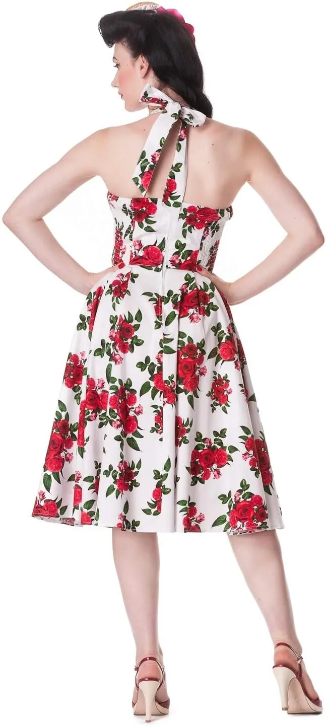 Hell Bunny Retro Roses Rockabilly 50s Cannes Swing Dress