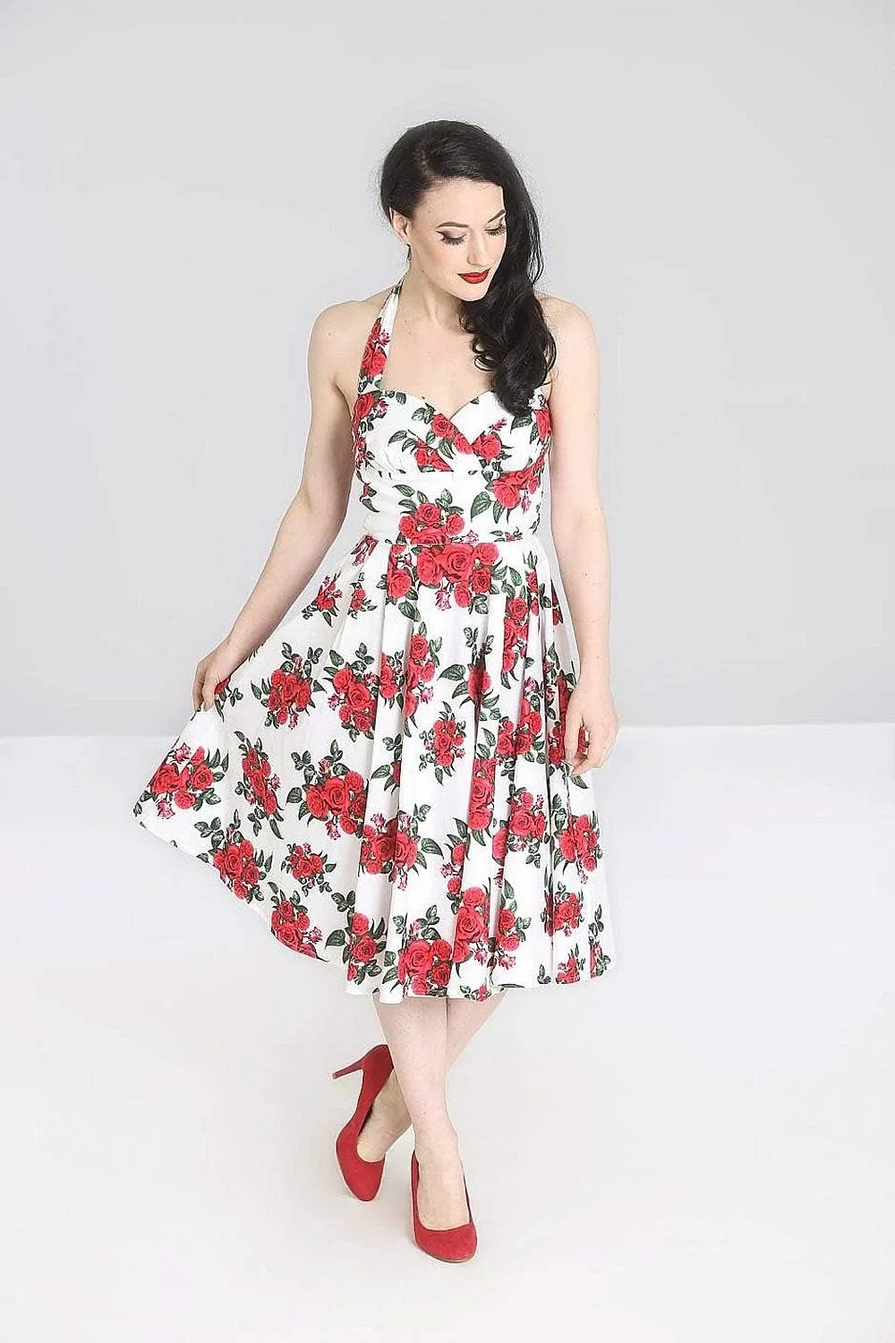 Hell Bunny Retro Roses Rockabilly 50s Cannes Swing Dress