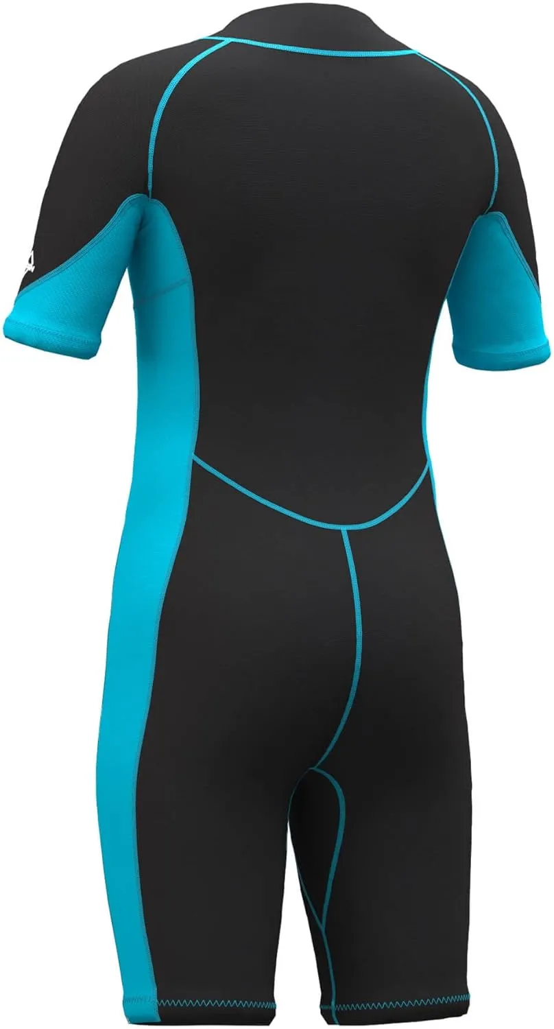Hevto Kids Wetsuit Shorty for Boys Toddler Girls Youth 2mm Neoprene Thermal Wet Suit Front Zip for Swimming Snorkeling Surfing Diving