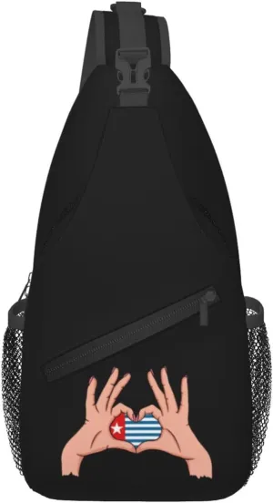 Holding Love In Your Hands Morning Star Flag Crossbody Bags For Women Men Chest Backpack Gym Shoulder Bag Travel Outdoor Sports Casual Crossbody Bags