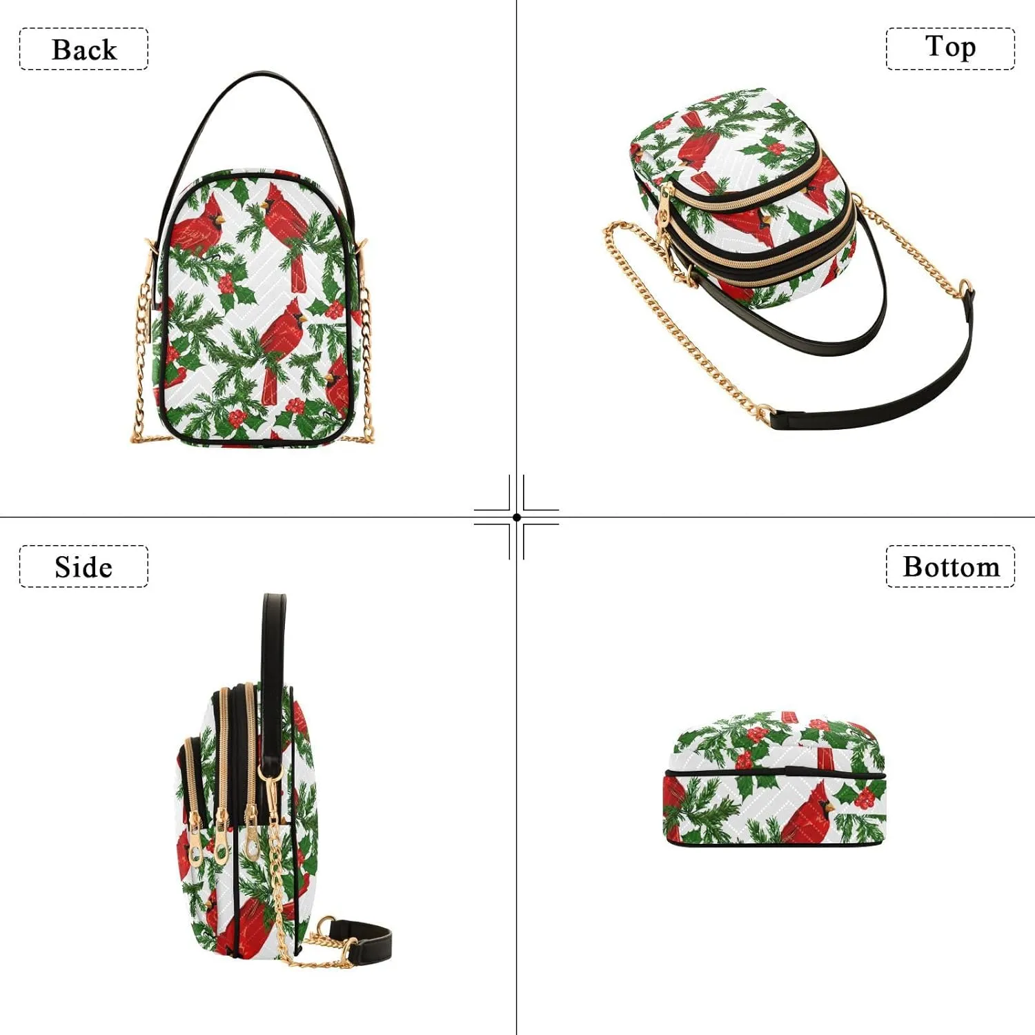 Holiday Festive Cell Phone Purse Crossbody Handbag Durable Shoulder Bag Travel Pouch