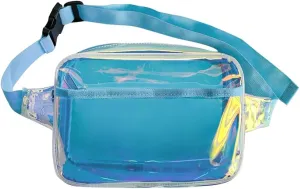 Holographic Waist bag with Adjustable Strap,Iridescent Waterproof Outdoor Sports Bag,Clear Fanny Pack for Women and Men