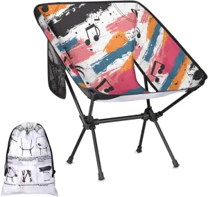 Honeybaby Folding Camping Chair Note Music Camping Chairs Lightweight Portable Chair Outdoor Foldable Chairs for Camping Travel Picnic Beach Hiking