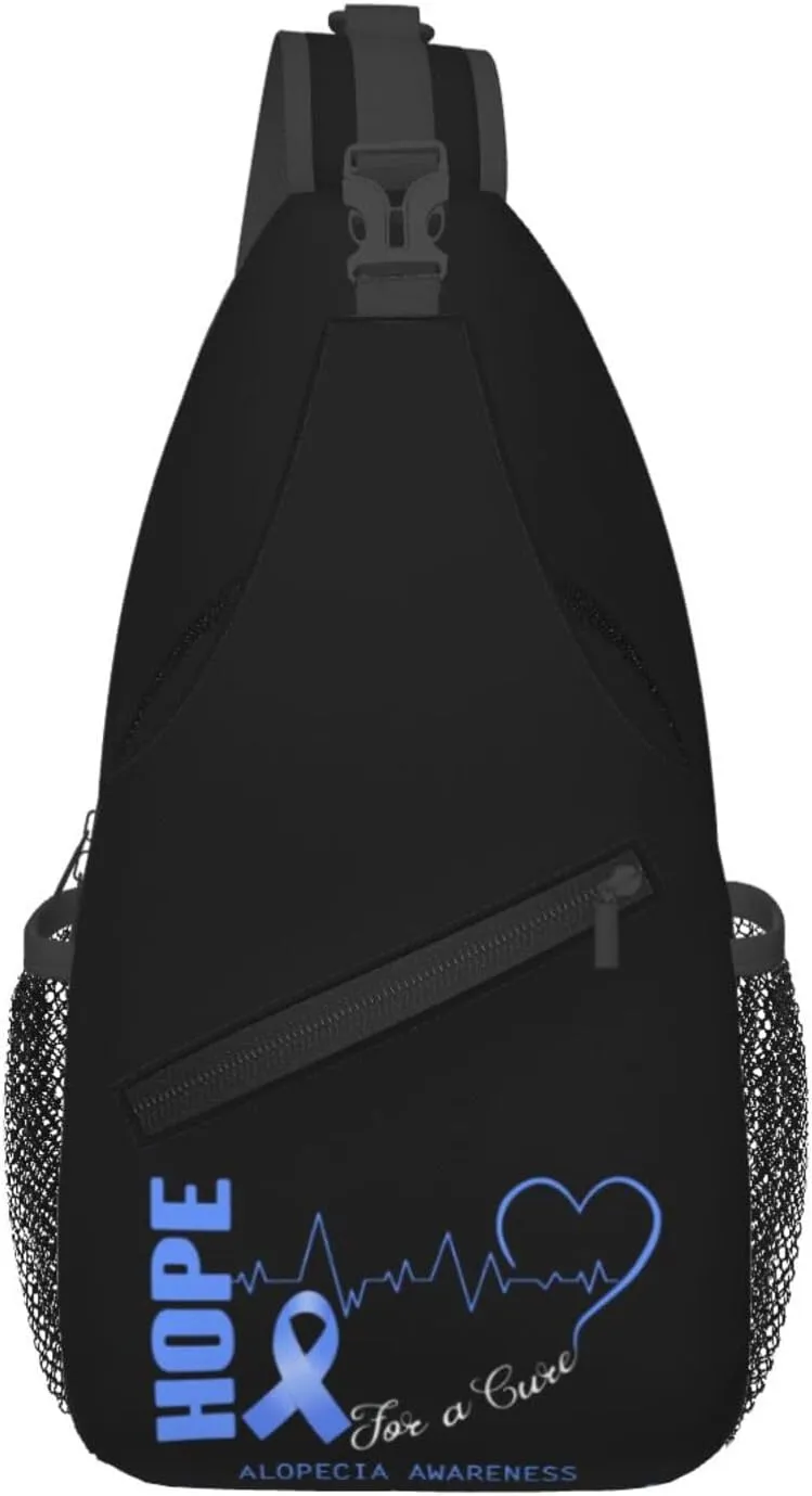 Hope For A Cure Alopecia Awareness Crossbody Bags For Women Men Chest Backpack Gym Shoulder Bag Travel Outdoor Sports Casual Crossbody Bags