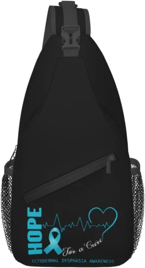 Hope For A Cure Ectodermal Dysphasia Awareness Crossbody Bags For Women Men Chest Backpack Gym Shoulder Bag Travel Outdoor Sports Casual Crossbody Bags