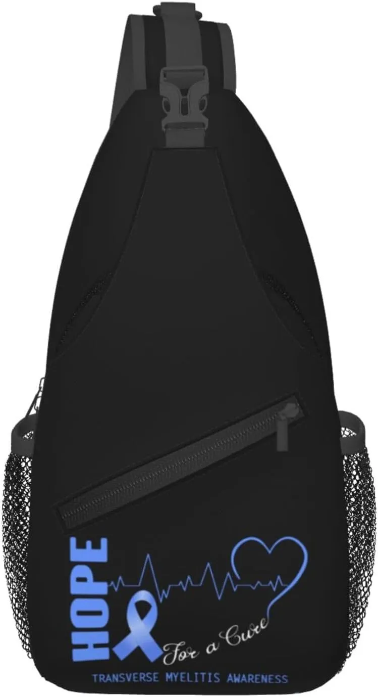 Hope For A Cure Transverse Myelitis Awareness Crossbody Bags For Women Men Chest Backpack Gym Shoulder Bag Travel Outdoor Sports Casual Crossbody Bags