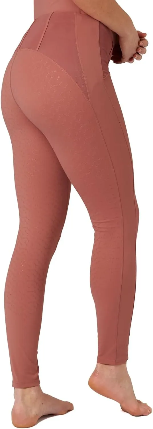 HORZE Ciandra Women's Moisture-Wicking Full Seat Riding Tights with Phone Pocket, UV Protection