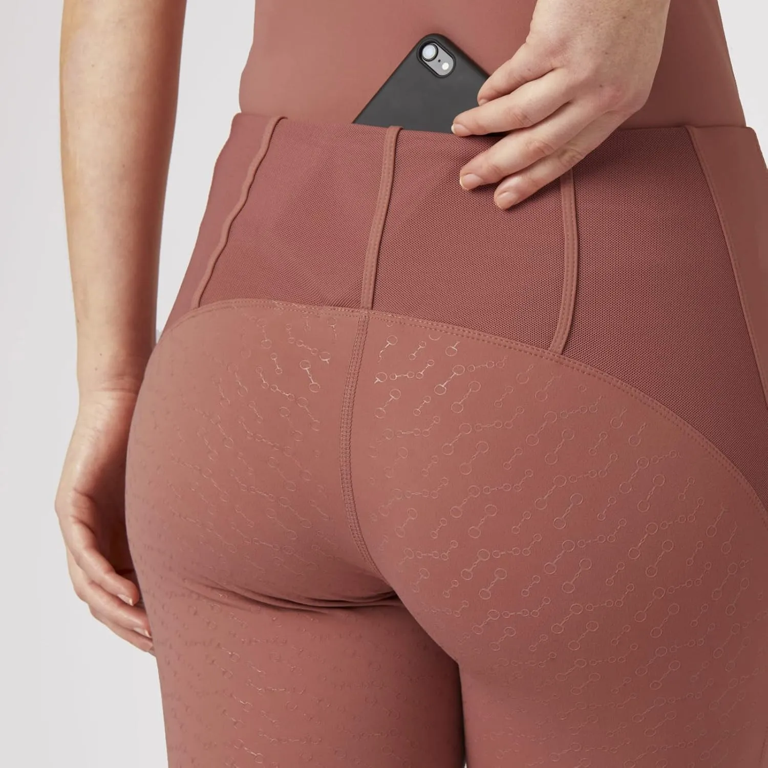 HORZE Ciandra Women's Moisture-Wicking Full Seat Riding Tights with Phone Pocket, UV Protection