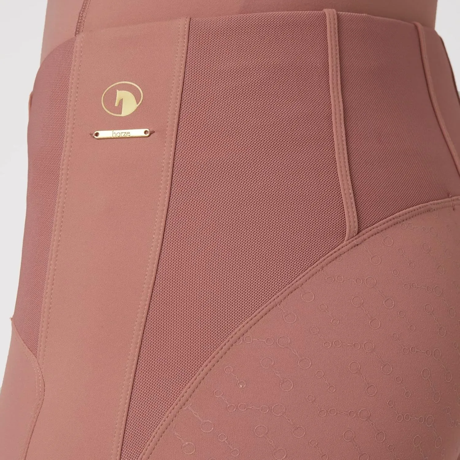 HORZE Ciandra Women's Moisture-Wicking Full Seat Riding Tights with Phone Pocket, UV Protection