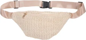 Housoutil Waist Bag for Women Straw Crossbody Bag Mini Fanny Pack Chest Storage for Summer Outfits