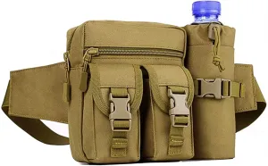 Huntvp Tactical Waist Pack Pouch With Water Bottle Pocket Holder Waterproof Molle Fanny Hip Belt Bag