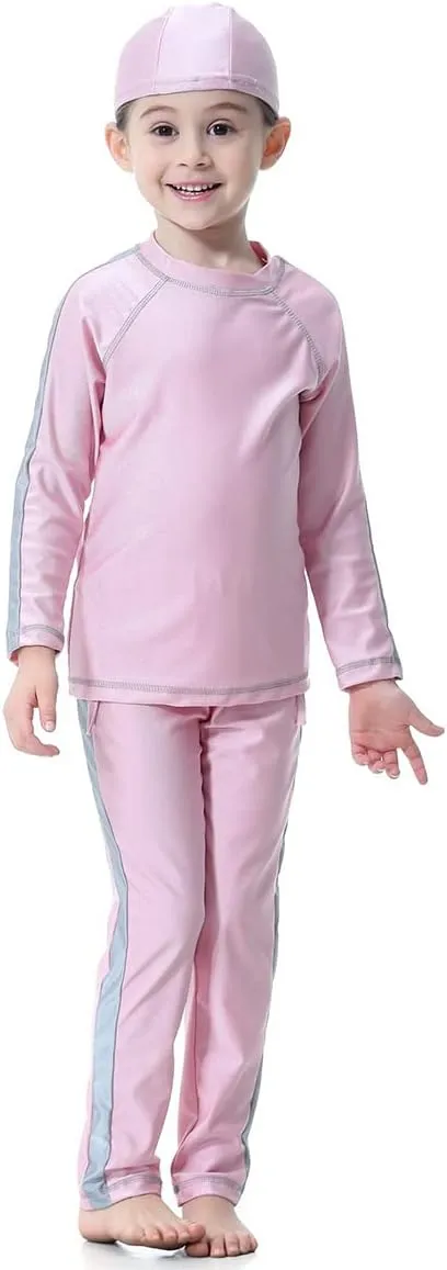 IBTOM CASTLE Kids Girls Modest Swimwear Swimsuit Burkini Long Sleeves Shirts Pants Hijab Islamic Muslim ​Bathing Suit