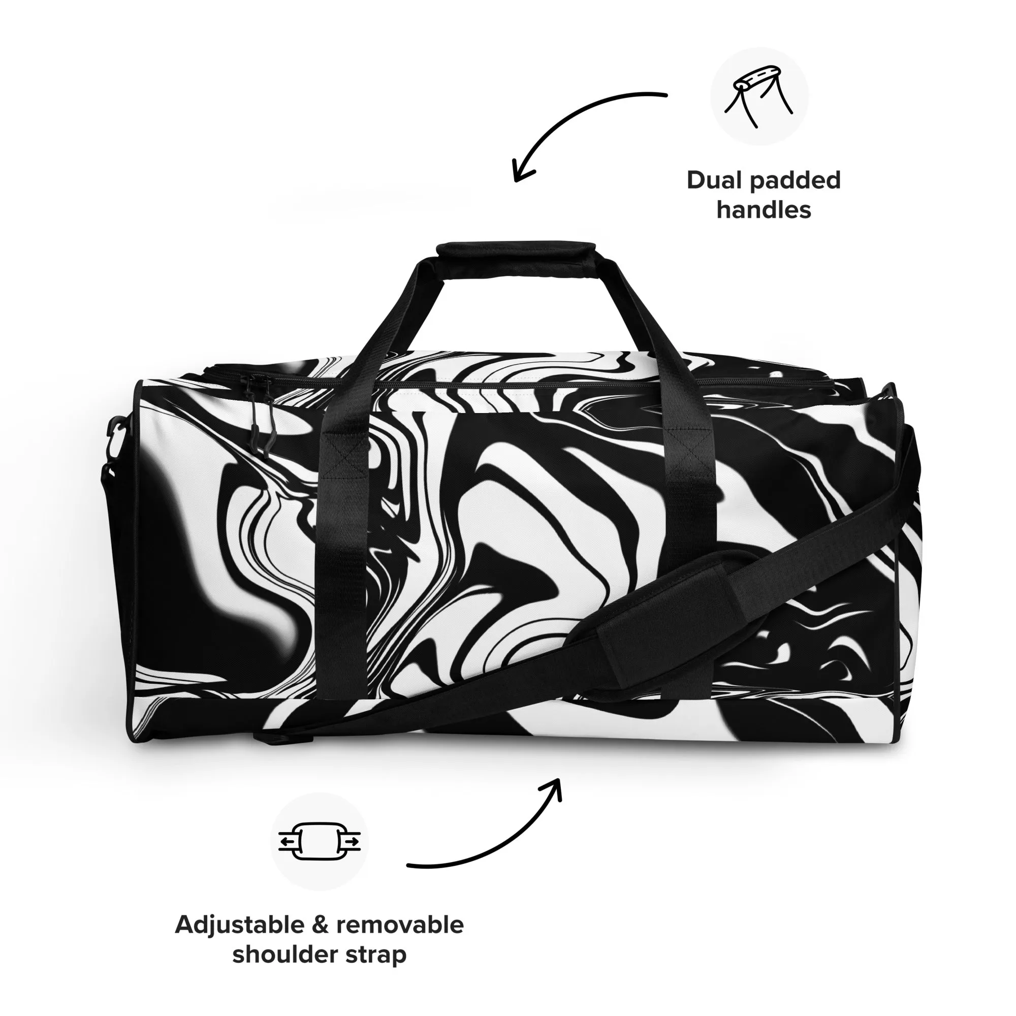 Illusions Psychadelic Black & White Duffle bag