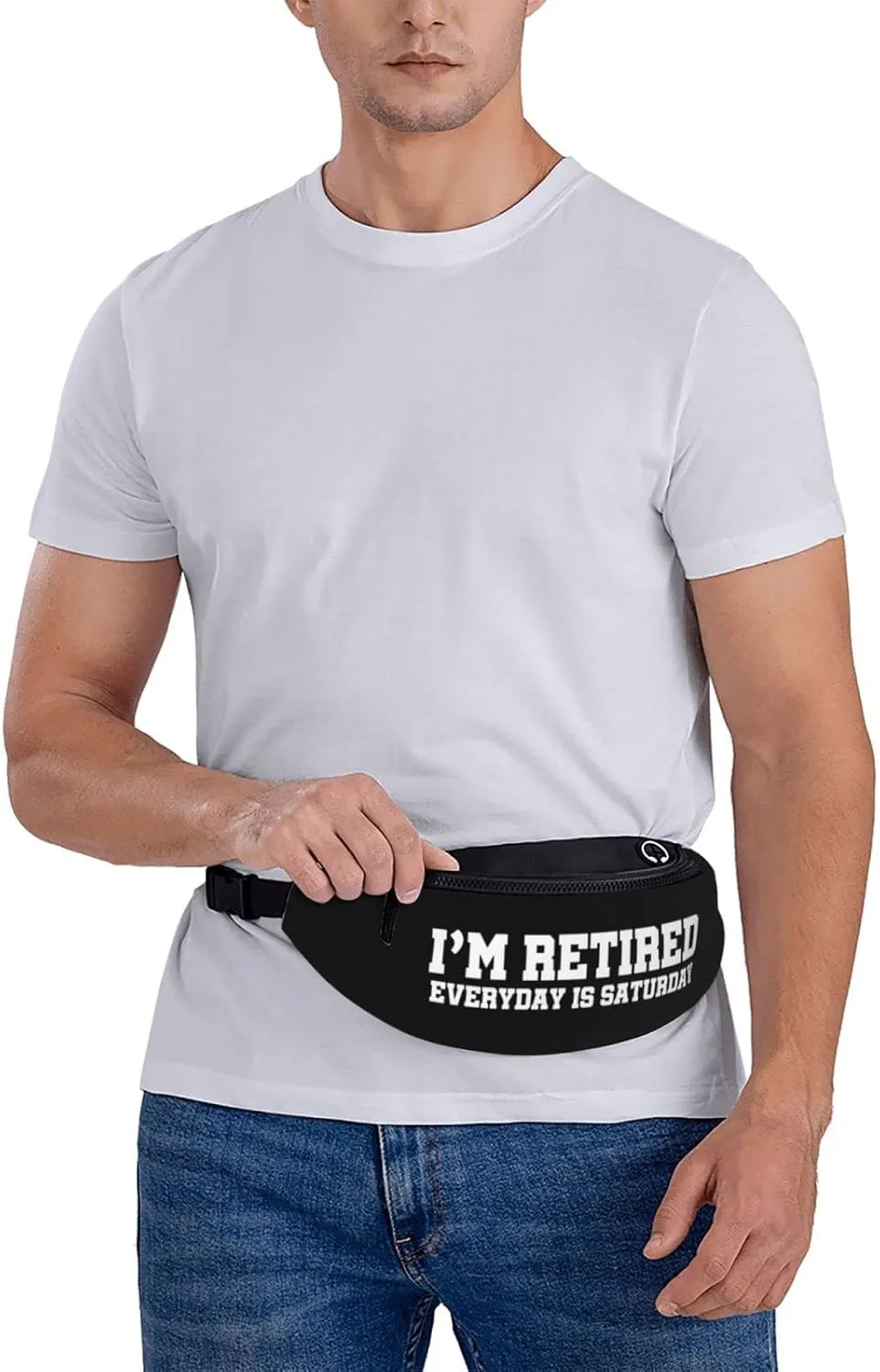 I'M Retired Every Day Is Saturday Adjustable Leisure Waistpack Outdoor Sports Running Waistpack Travel Phone Bag