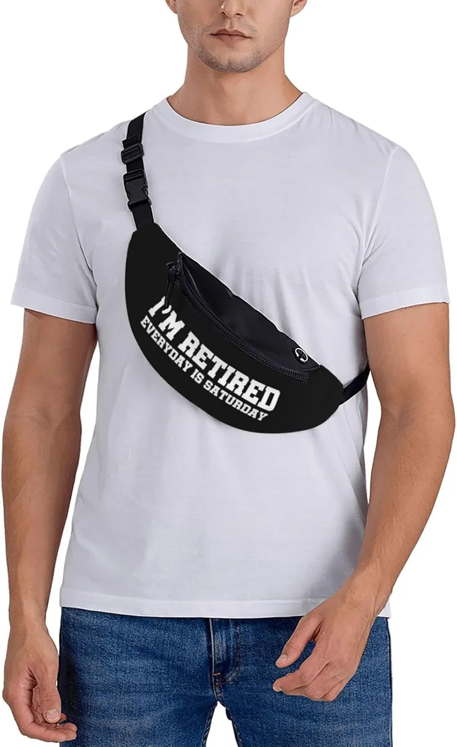 I'M Retired Every Day Is Saturday Adjustable Leisure Waistpack Outdoor Sports Running Waistpack Travel Phone Bag