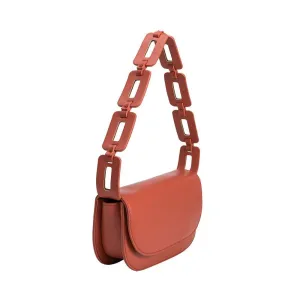 Inez Rust Small Vegan Leather Shoulder Bag