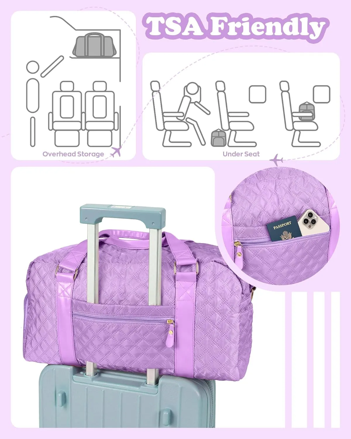 Initial Gym Bag for Kids Girls, Travel Duffel Bag, Teacher Appreciation Gifts Ideas, Mother's Day Gift Ideas