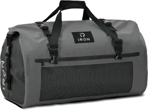 IRON JIA'S Motorcycle Dry Bag - Waterproof Duffle & Luggage Tail Bag Saddle Bags with Roll Top Closure, Shoulder Straps, Inner Pocket and Mesh Pocket (Grey, 50L)