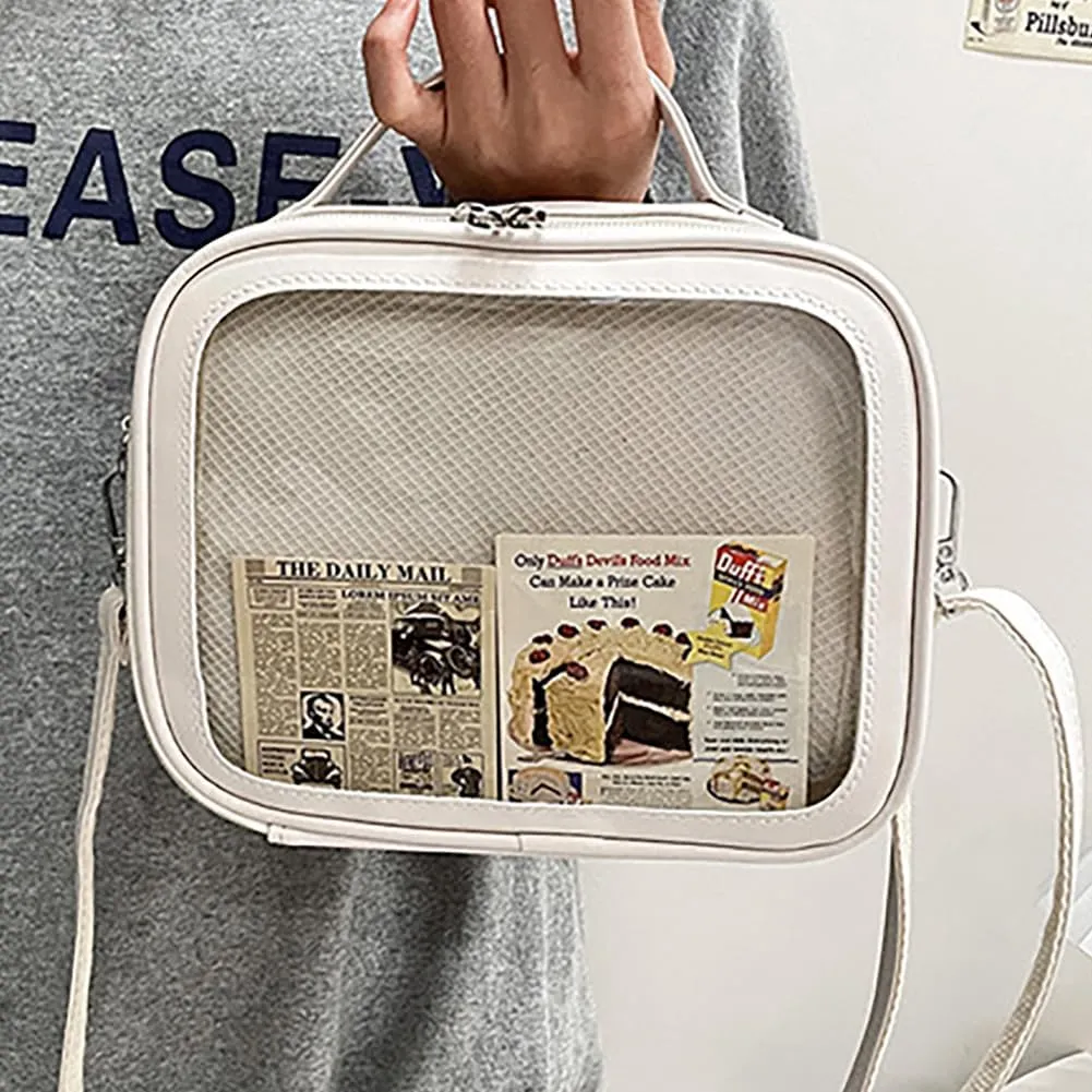 Ita JK Uniform Handbag, Kawaii Messenger Clear Shoulder Crossbody Purse, Kawaii Pin Display Bag With Insert For Anime