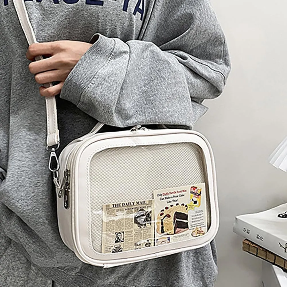 Ita JK Uniform Handbag, Kawaii Messenger Clear Shoulder Crossbody Purse, Kawaii Pin Display Bag With Insert For Anime