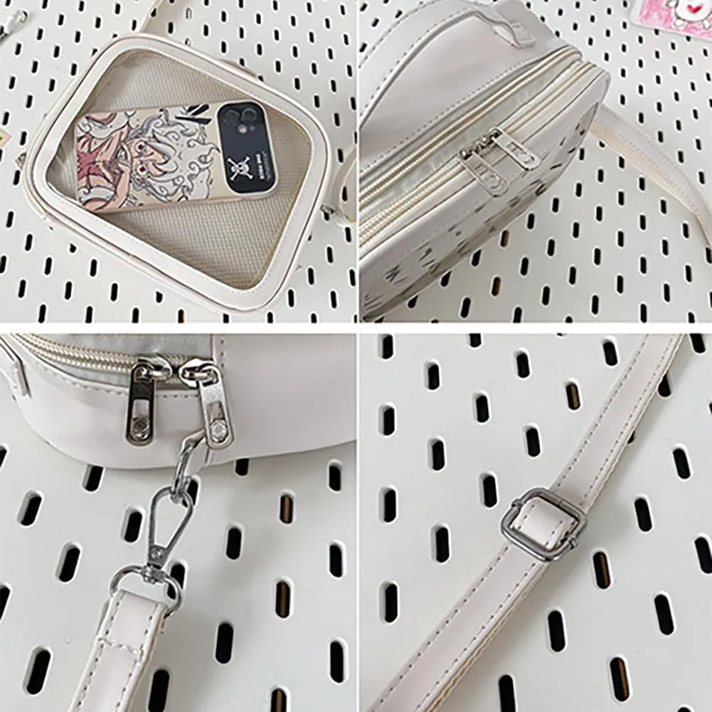 Ita JK Uniform Handbag, Kawaii Messenger Clear Shoulder Crossbody Purse, Kawaii Pin Display Bag With Insert For Anime