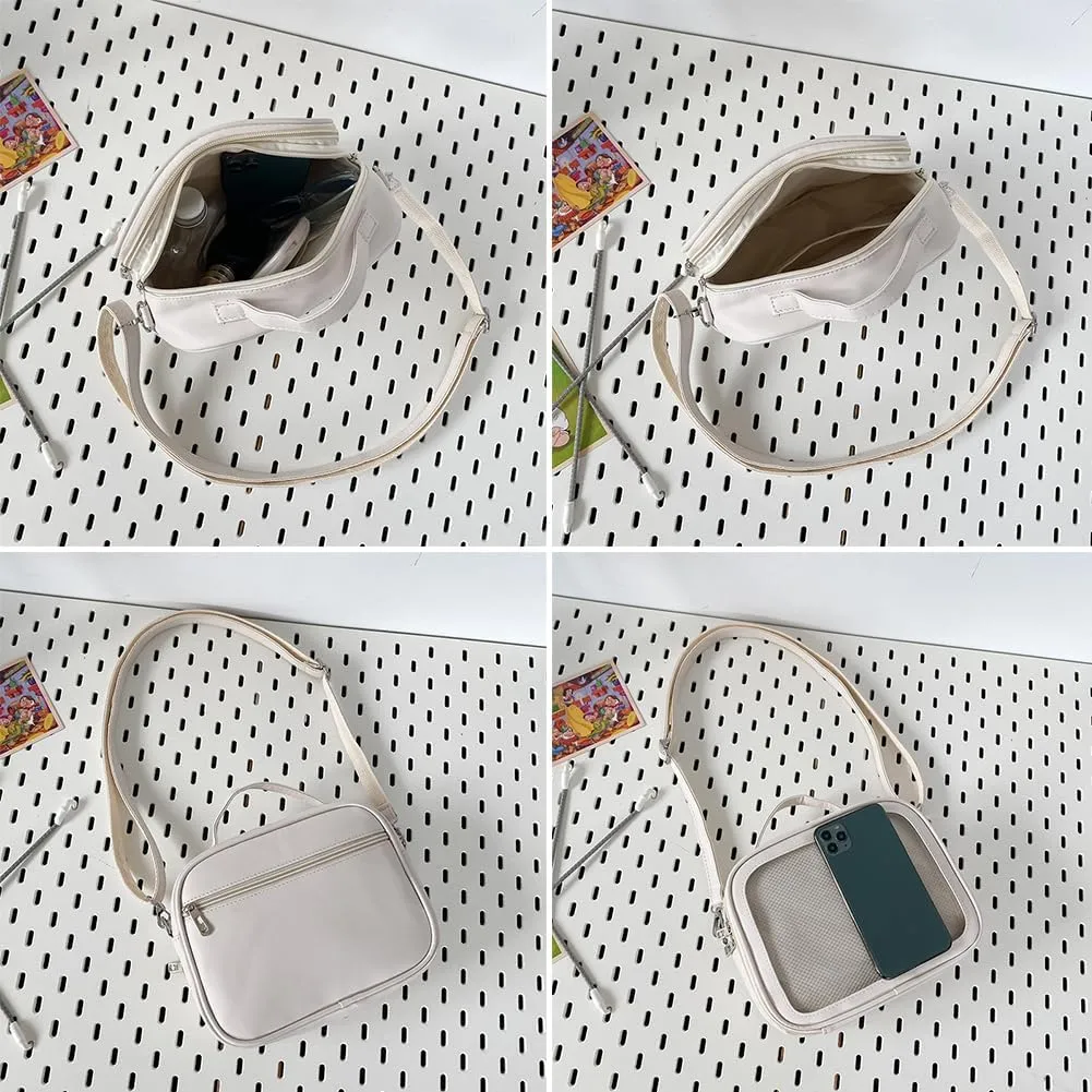 Ita JK Uniform Handbag, Kawaii Messenger Clear Shoulder Crossbody Purse, Kawaii Pin Display Bag With Insert For Anime
