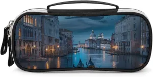 Italy Venice Grand Canal At Night Pencil Case Pencil Pouch Small Makeup Bag Makeup Pouch Travel Cosmetic Organizer Storage