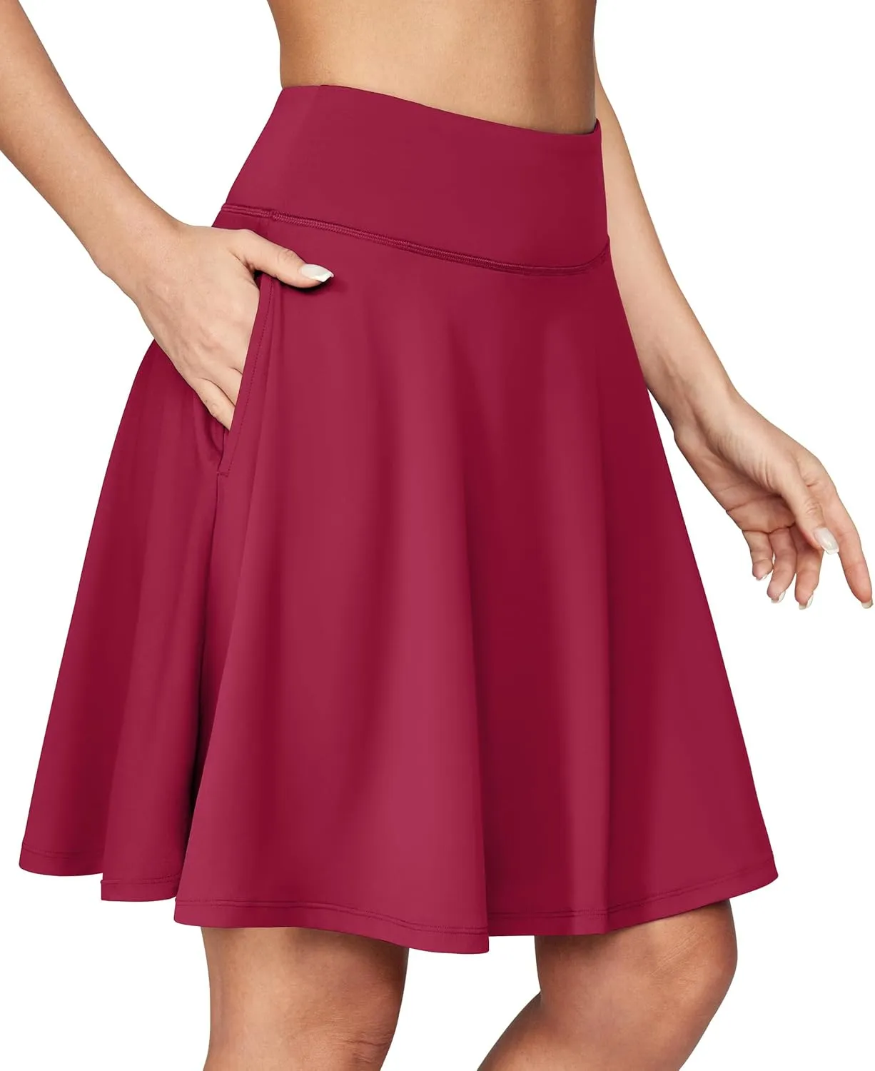 IUGA 20" Knee Length Skorts Skirts for Women with Pockets Tennis Skirt High Waisted Golf Skirts for Women Casual Athletic