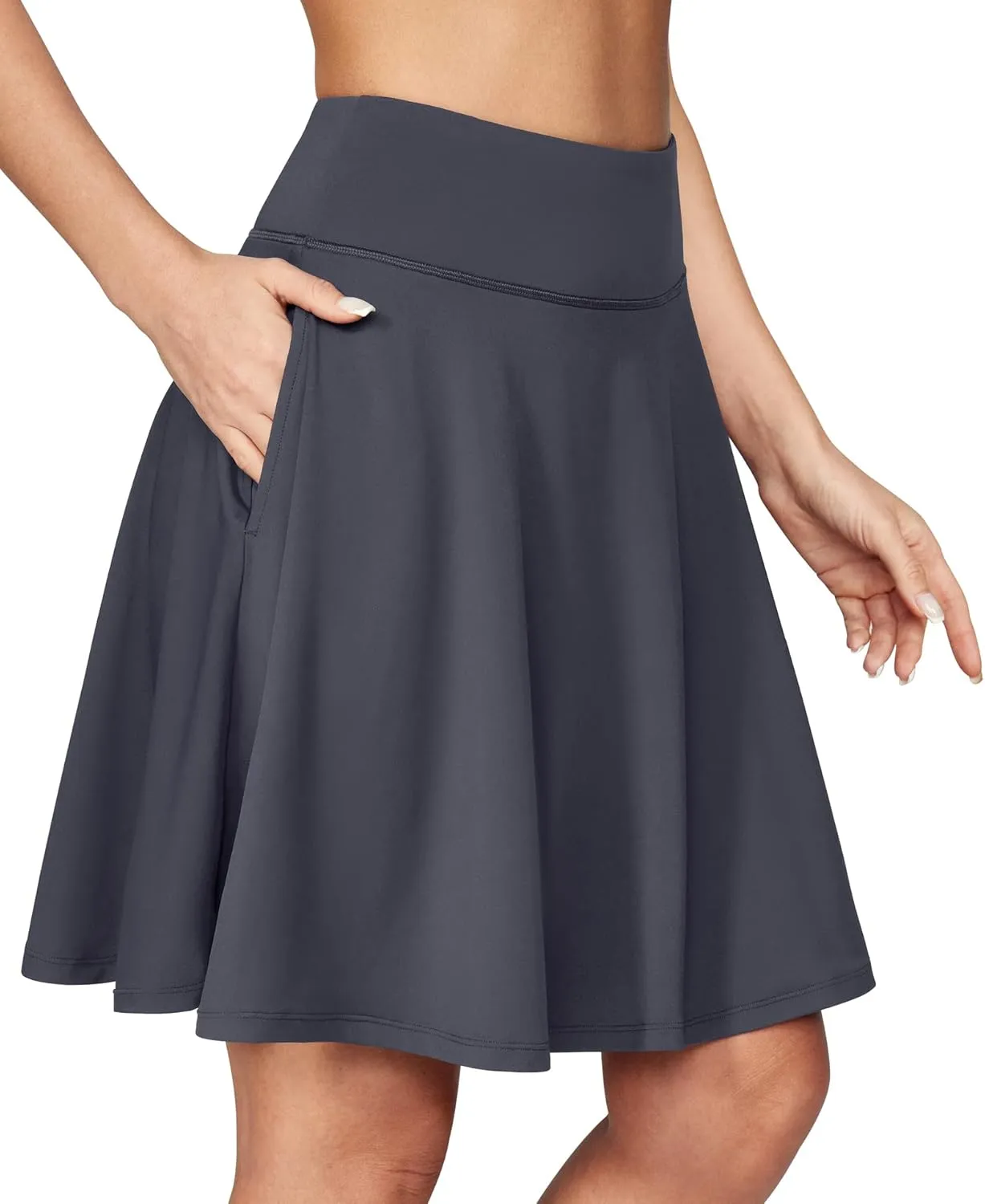 IUGA 20" Knee Length Skorts Skirts for Women with Pockets Tennis Skirt High Waisted Golf Skirts for Women Casual Athletic