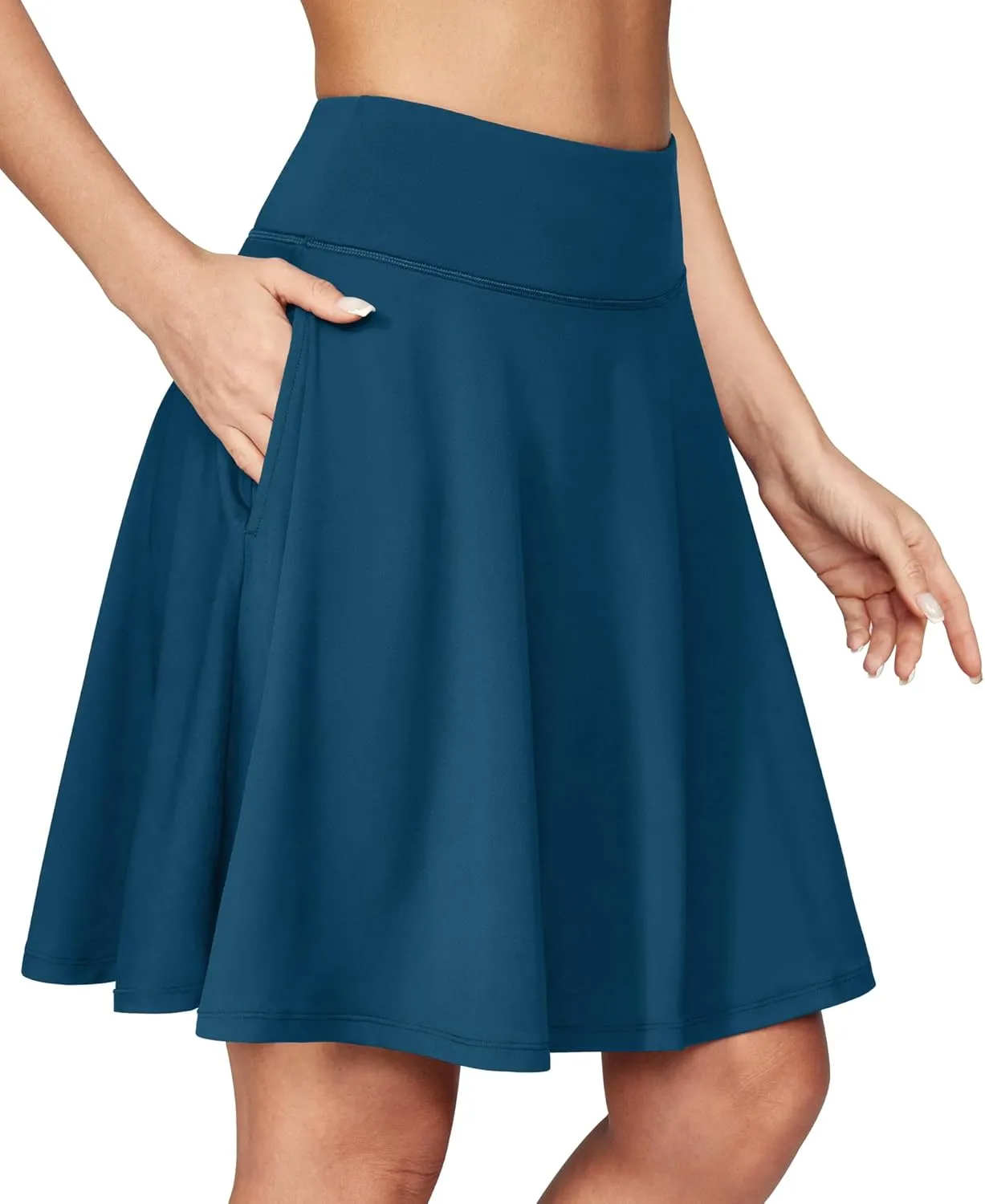 IUGA 20" Knee Length Skorts Skirts for Women with Pockets Tennis Skirt High Waisted Golf Skirts for Women Casual Athletic
