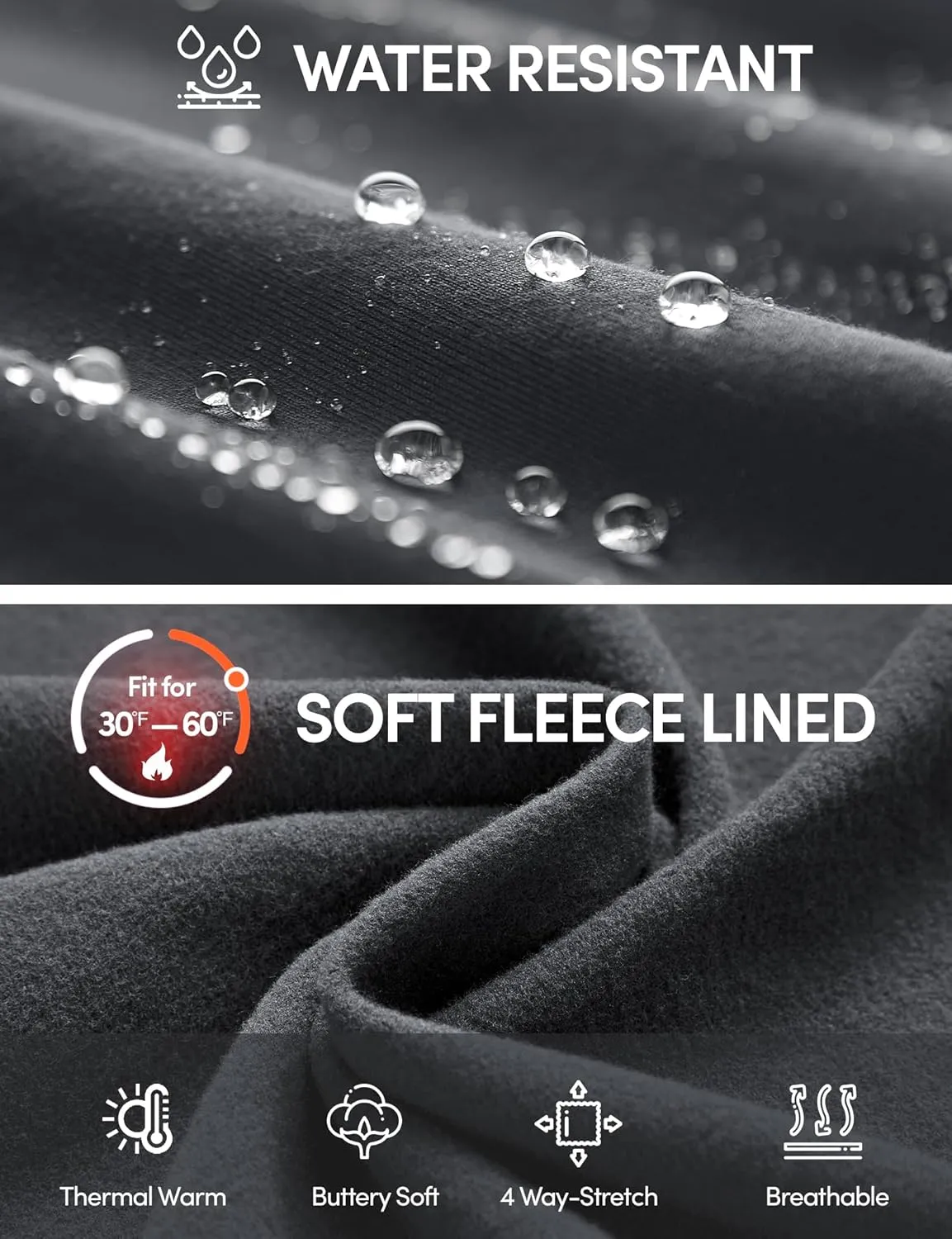 IUGA Fleece Lined Pants Women Water Resistant Hiking Pants Winter Flare Leggings with Pockets Bootcut Thermal