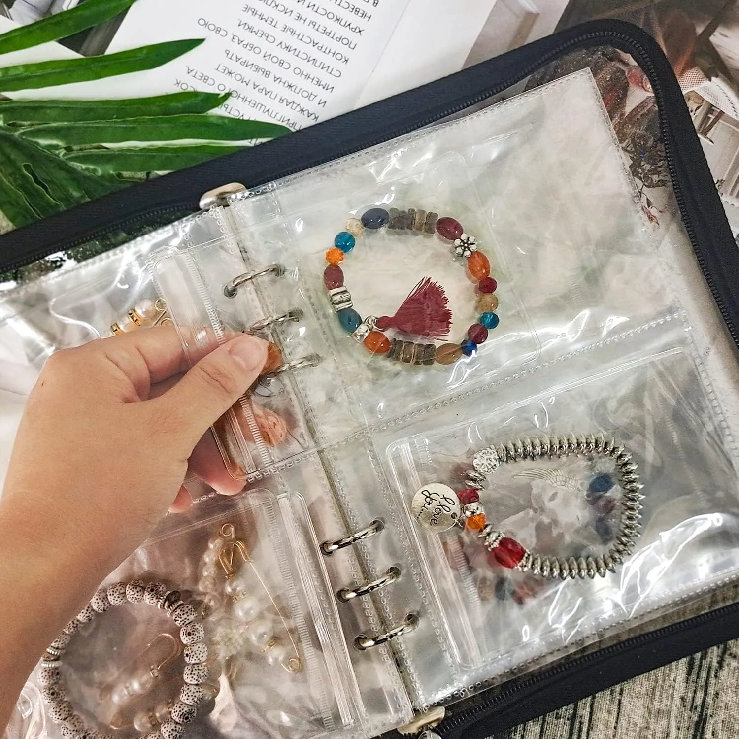 Jewelry Pouch Clear Self Seal Plastic Zipper Bags for Necklace Bracelet Packing Storage Transparent PVC Lock Pouches, Pack of 48