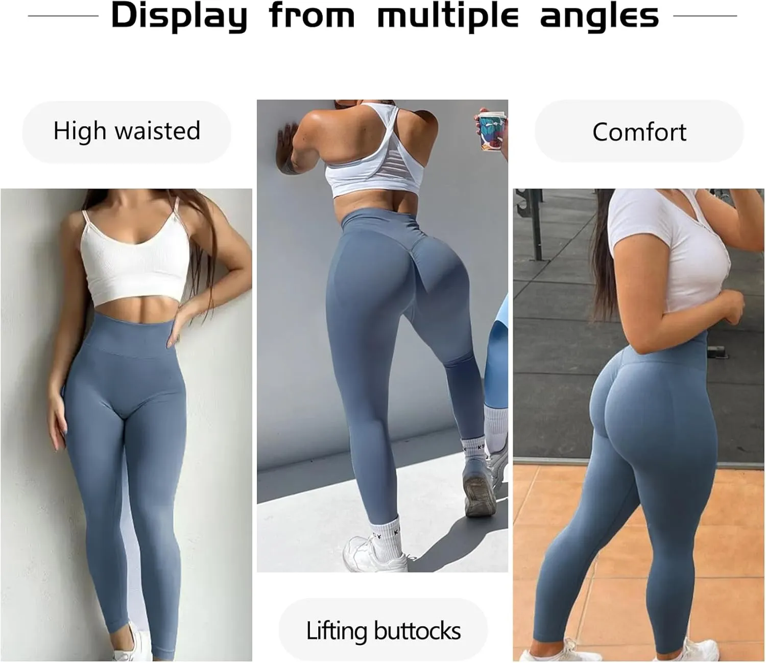 JGS1996 Hidden Scrunch Butt Lifting Leggings for Women Tummy Control High Waisted Workout Gym Seamless Impact Yoga Pants