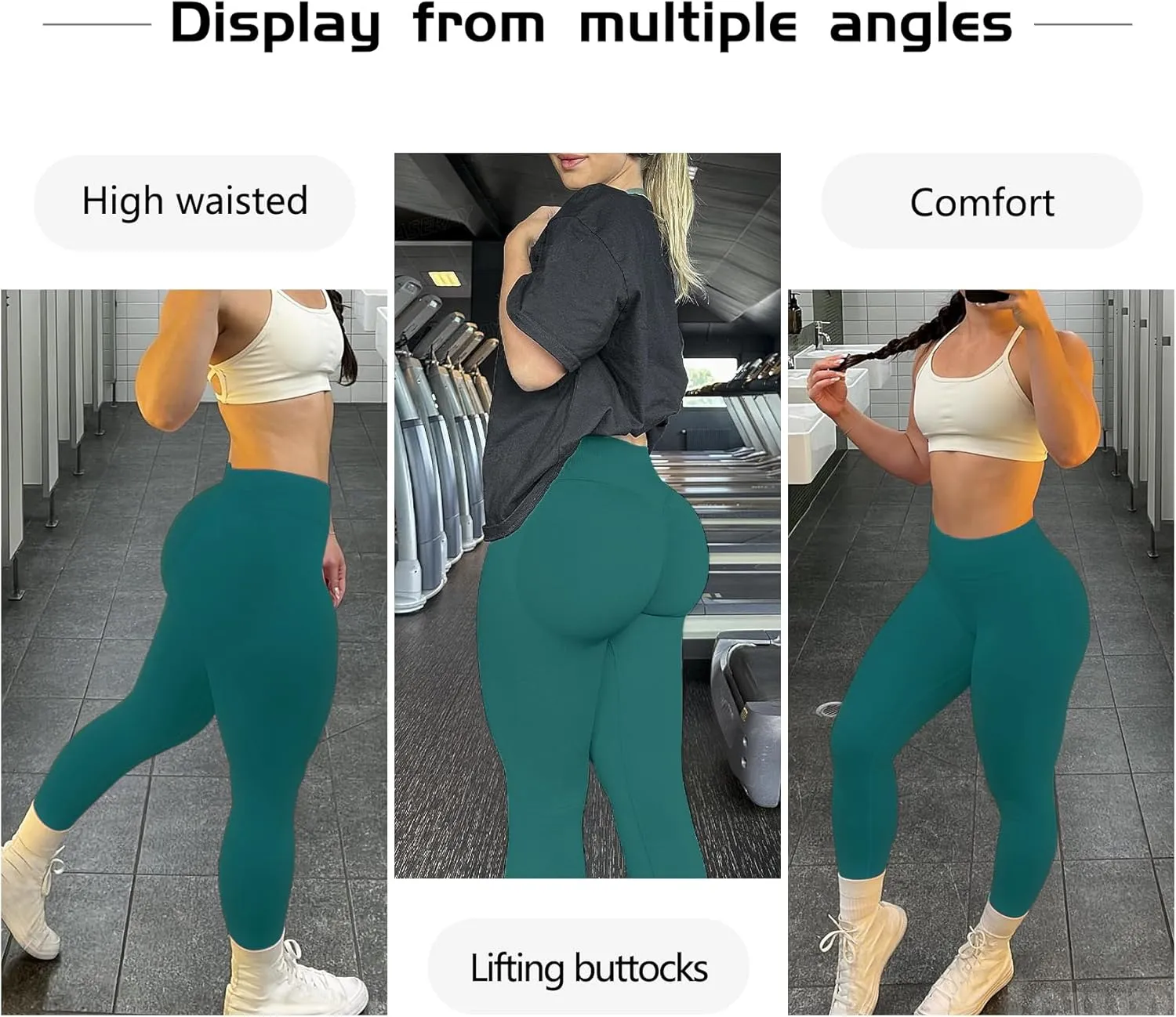 JGS1996 Hidden Scrunch Butt Lifting Leggings for Women Tummy Control High Waisted Workout Gym Seamless Impact Yoga Pants