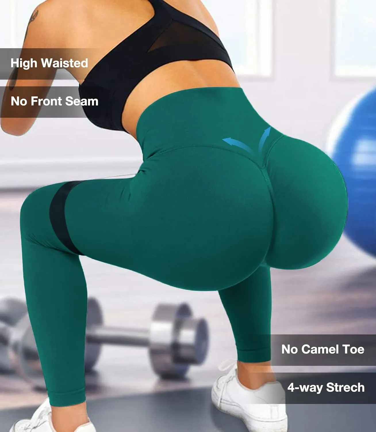 JGS1996 Hidden Scrunch Butt Lifting Leggings for Women Tummy Control High Waisted Workout Gym Seamless Impact Yoga Pants