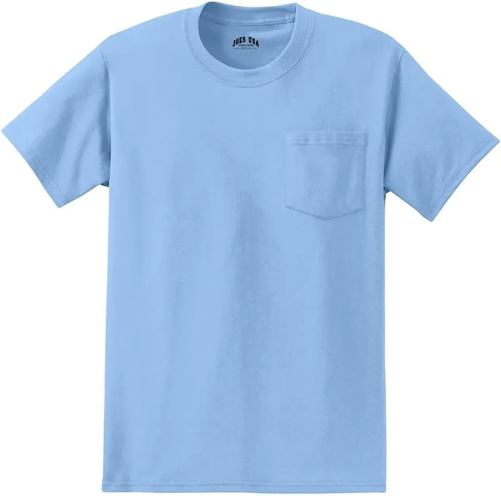 Joe's USA Mens Pocket Tees Heavyweight 6.1-Ounce Pocket T-Shirts - Regular, Big and Tall Sizes