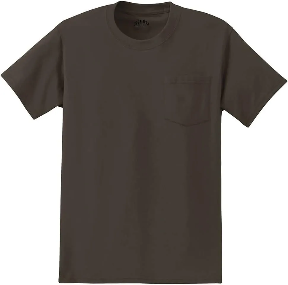 Joe's USA Mens Pocket Tees Heavyweight 6.1-Ounce Pocket T-Shirts - Regular, Big and Tall Sizes