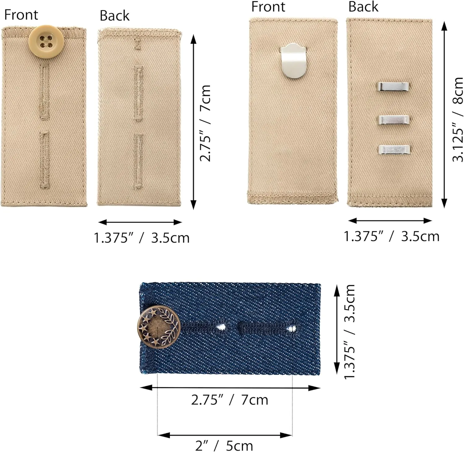 Johnson & Smith Pants Extenders | Cotton Material | Adjustable Waist Extender for Pants