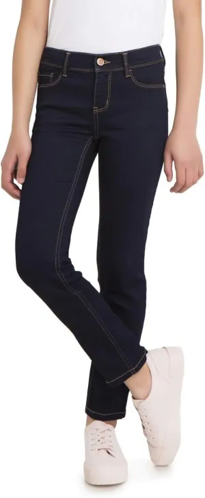 Jordache Girl's Premium Stretch Super Skinny Jeans Size 5 Regular Rinse, with Adjustable Waist
