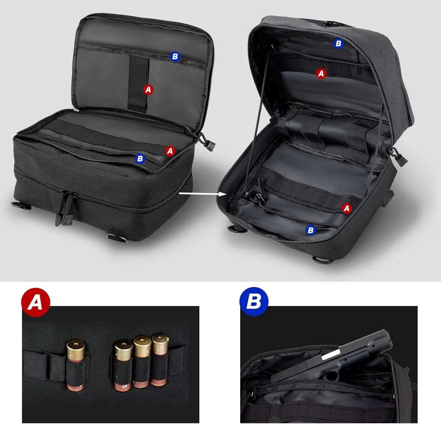 Jueachy Tactical Molle Pouch Large Admin Bag Utility Tool Pouches Molle Attachment EDC Pouches Expandable Molle Accessories Organizer Medical Pocket U.S.A Patch Included
