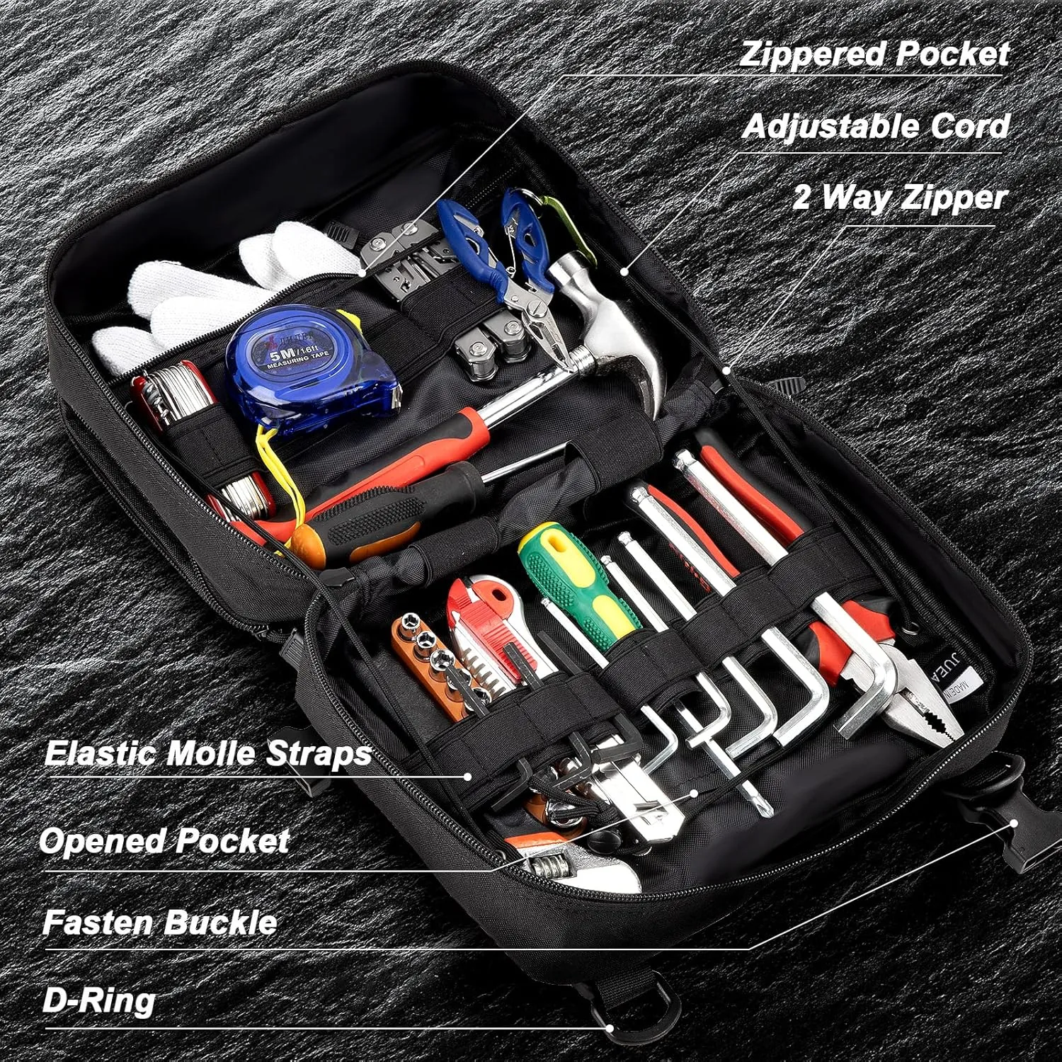 Jueachy Tactical Molle Pouch Large Admin Bag Utility Tool Pouches Molle Attachment EDC Pouches Expandable Molle Accessories Organizer Medical Pocket U.S.A Patch Included