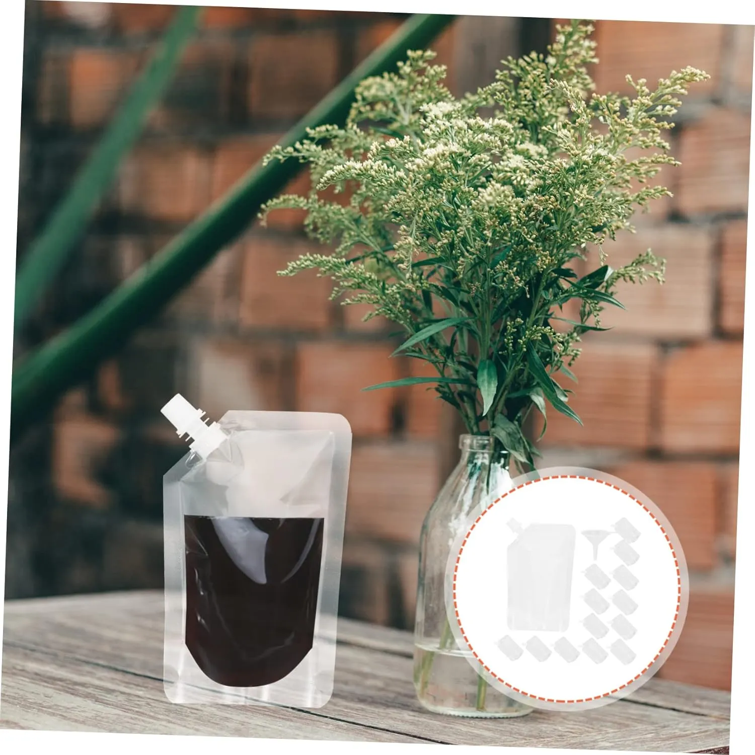 Juice Drink Containers Drip Proof Plastic Pouches for Party and Travel